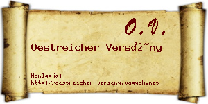 Oestreicher Versény névjegykártya
